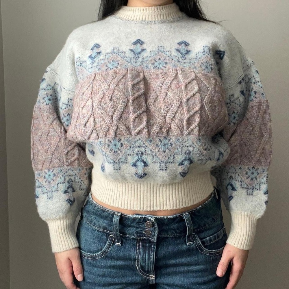 Vintage Wool Long Sleeve Pullover Sweater
